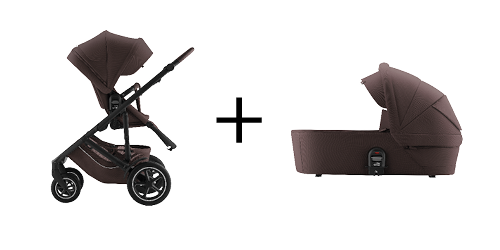 VENNA VENNA babakocsi és VENNA mózeskosár teak színben, a VENNA ESSENTIAL SET részeként